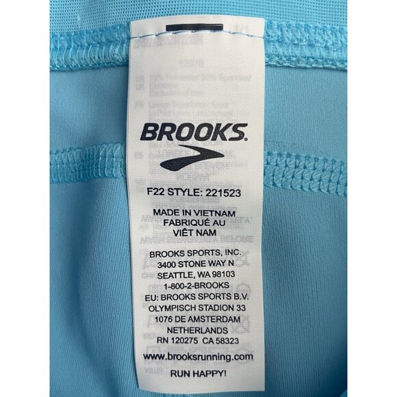 Brooks Women Size Medium Method 5” Short Tights Vivid Teal Wicking 4 Way Stretch - Picture 3 of 10